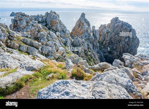 Rocky Coastal Scenery Around Pointe De Pen Hir In Brittany France