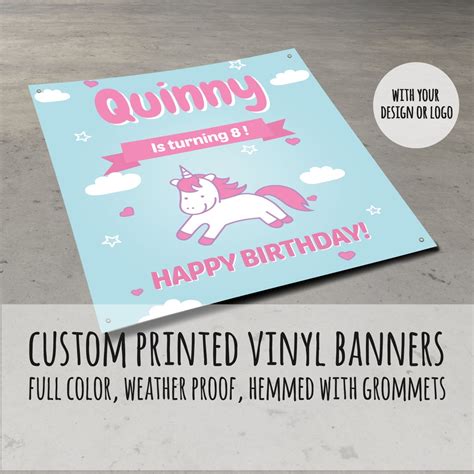 Custom Birthday Banner, Custom Banner, Full Color Banner, Vinyl Banner ...