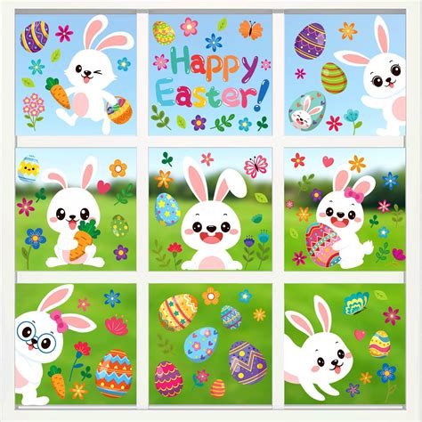 Amazon 8 Sheets Easter Window Clings Easter Window Stickers