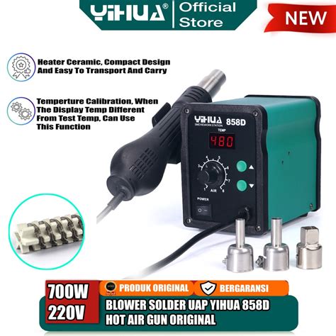 Jual Yihua 858D Blower Hot Air Solder Uap SMD Rework Station Yihua 858