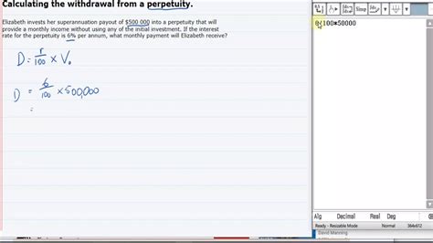 Calculate Withdrawals From A Perpetuity F Youtube