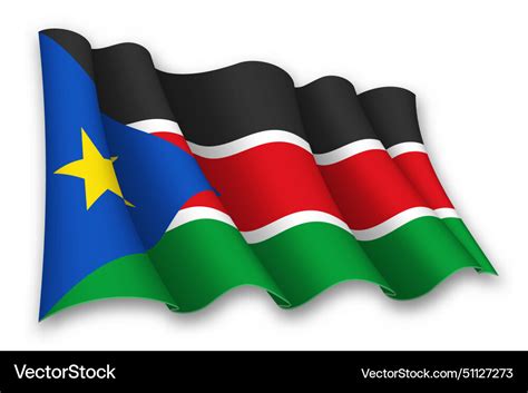 Realistic Waving Flag Of South Sudan Royalty Free Vector