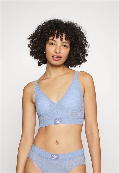 Adidas Originals Longline Bralette Brassière Blue Melange Bleu