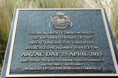 100th Anniversary Of Anzac Landings Monument Australia