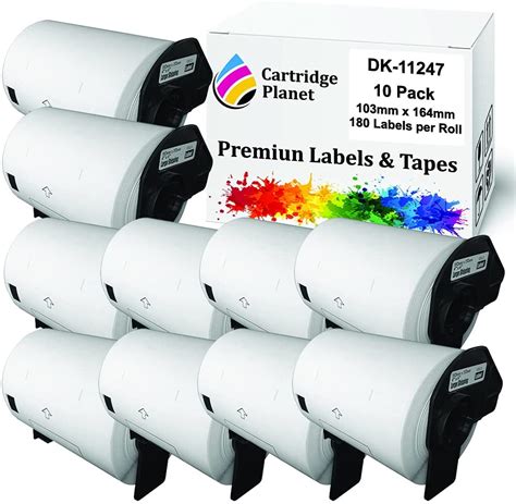 10 Pack Compatible Label Roll For Brother Dk 11247 Dk11247 103mm X 164 Cartridge Planet