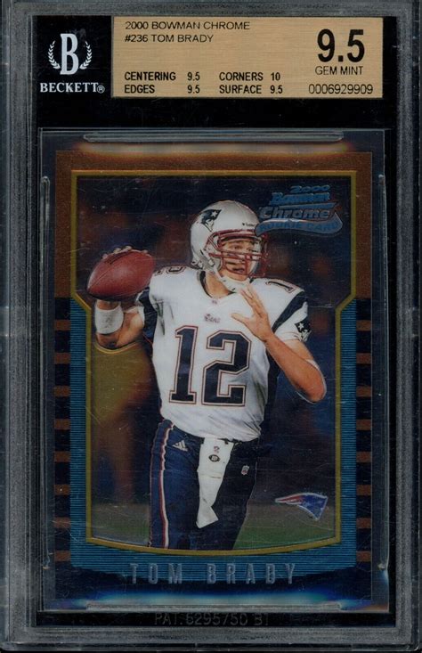 Bowman Chrome Tom Brady Rc Rookie Card Bgs True Gem