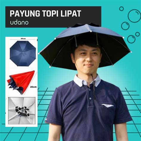 Jual Topi Payung Kepala Cm Udano Anti Uv Mancing Umbrella Hat Mini