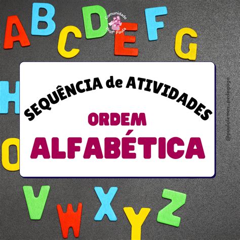 Sequ Ncia De Atividades Alfabeto E Sua Ordem Ana Paula Santos Lemos