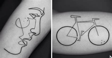 Minimalistic One Line Tattoos By Mo Gangi | Colossal