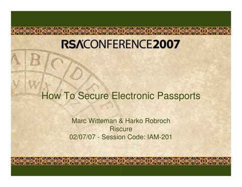 How To Secure Electronic Passports Ppt