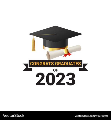 Label template for graduation 2023 Royalty Free Vector Image