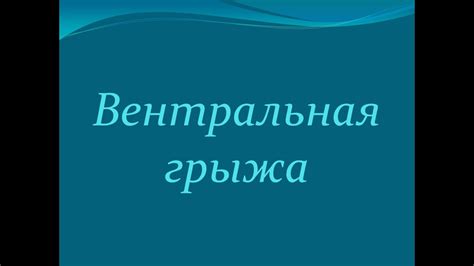 Вентральная грыжа, содержащая часть сальника и петлю поперечной ...