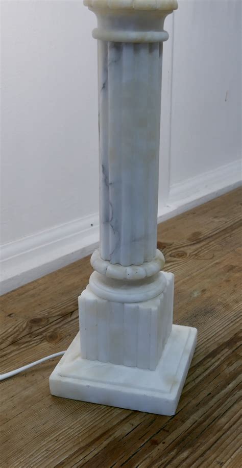 White Marble Corinthian Column Table Lamp 732867 Uk