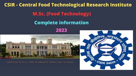 Cftri Msc Food Technology Csir Cftri Entrance Exam I