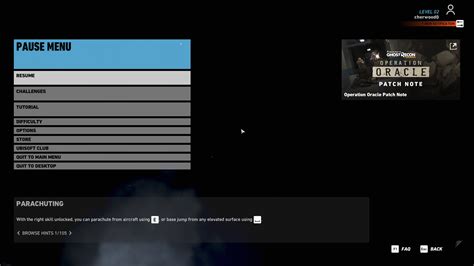 Pause Menu Tom Clancys Ghost Recon Wildlands Interface In Game