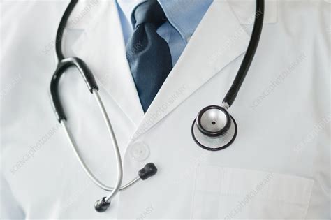 Male Doctor In White Coat With Stethoscope Stock Image F