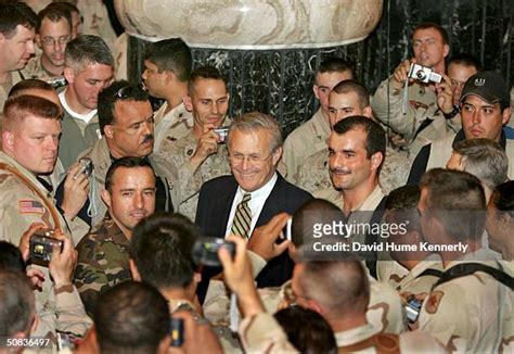 Donald Rumsfeld Makes Trip To Baghdad Photos And Premium High Res