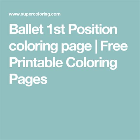 Ballet St Position Coloring Page Free Printable Coloring Pages Free