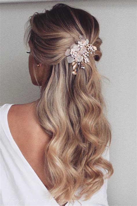 Half Up Wedding Hair Long Hair Wedding Styles Wedding Hairstyles Half