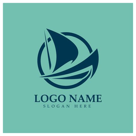 Simple Sailboat Dhow Boat On Sea Ocean Wave Art Style Logo Design