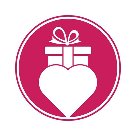 Liebe Geschenk Logo Vektor Symbol Icon Design Herz Geschenk Logo Vektor