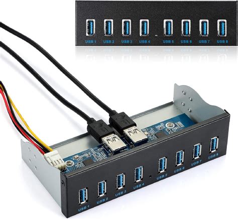 MZHOU Panel Frontal USB Concentrador USB3 0 19PIN De 8 Puertos