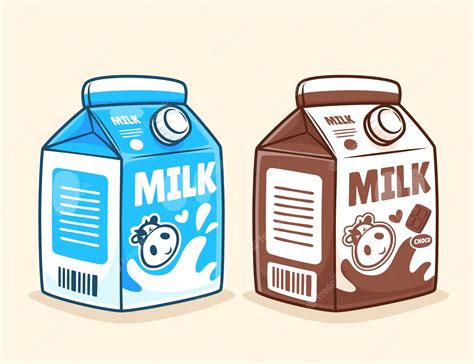 Premium Vector Cute Simple Milk Carton Box Vector Illustration