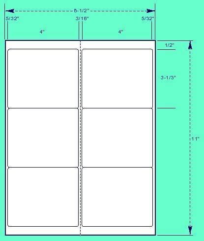 4" X 3 1/3" Labels - 6 Labels Per Sheet (100 Sheets -600 Labels) - Walmart.com