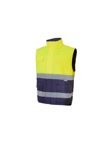 Gilet Matelass Bicolore De Travail Haute Visibilit Multipoches