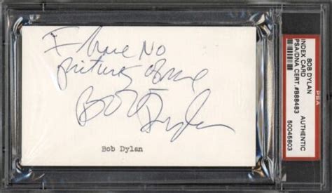 Bob Dylan Double Twice Signed Autograph Index Card Psa Dna Coa Cool Inscription Ebay