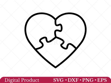 Puzzle Svg Heart Puzzle Heart Clipart Heart Puzzle Svg Outline