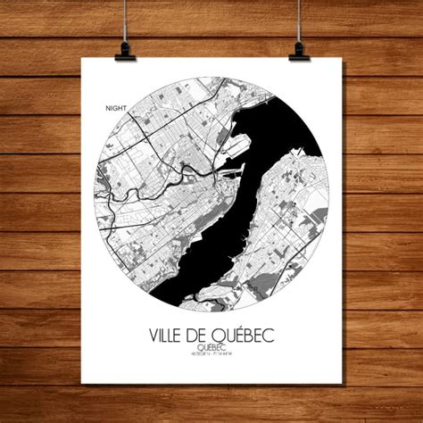 Poster Quebec Mappa Arrotondata 40x50 Maisons Du Monde