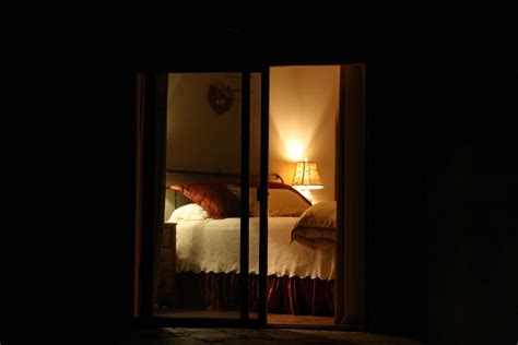 Looking Through Night Time Windows Into The Bloggers Bedroom