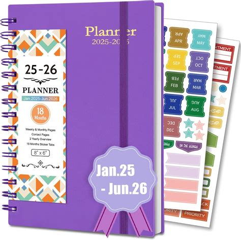 2025 2026 Weekly And Monthly Planner 18 Month Calendar