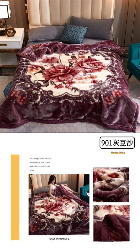 Wholesale Super Soft Raschel Blanket Floral Quilt Blanket Winter Mink Blanket For Bedroom Living