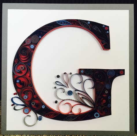 Quilling Quilled Paper Monogram Lightweight Cardstock Letter G