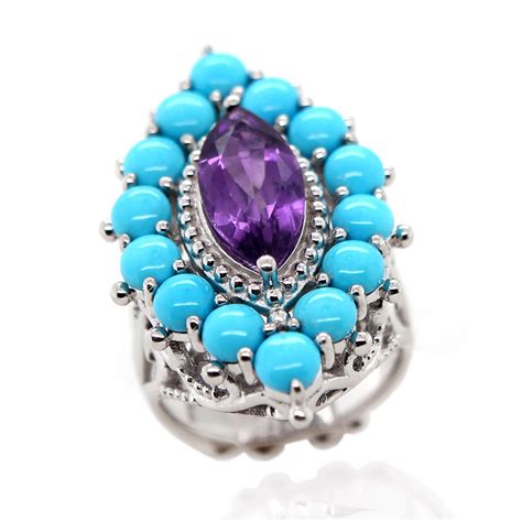 Anello In Argento Con Ametista Zambiana Dallas Prince Designs Mh