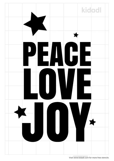 Free Peace Love Joy Stencil Stencil Printables Kidadl