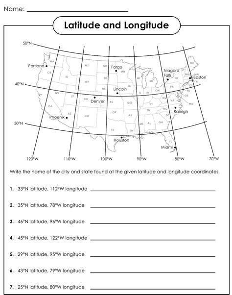 Longitude And Latitude Worksheet Abhayjere