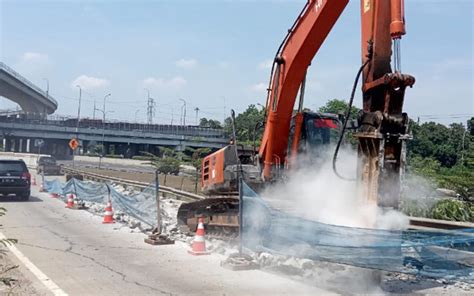 Jasa Marga Rekonstruksi Rigid Pavement Tol Jakartacikampek