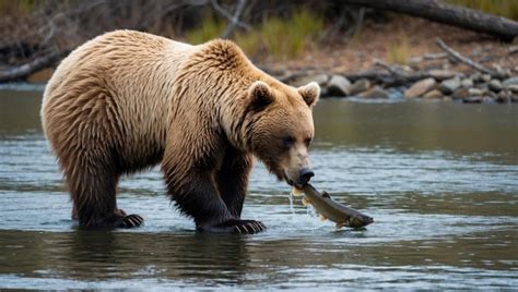A Mother Bear And Her Cub Explore A Tranquil River Together Premium