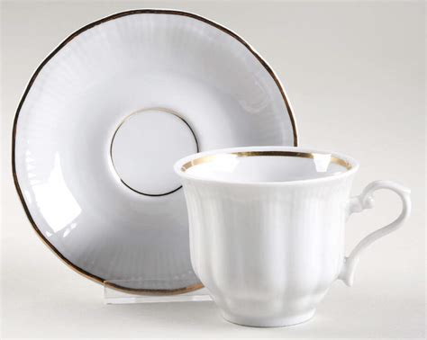 Empire Embossed Scrolls Footed Cup Saucer Set By Sko Replacements