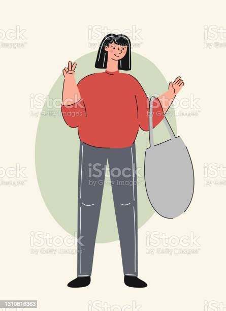 Young Woman Cartoon Style Vector Illustration Stock Illustration Download Image Now Adult