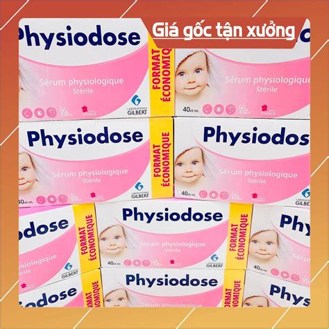 B87 Hộp 40 Ống Nước Muối Sinh Lý Physiodose Pháp Tép Hồng Hộp 8 Vỉ