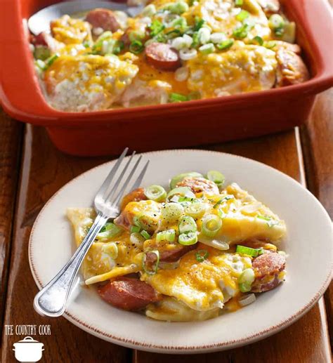 Crock Pot Cheesy Pierogi And Kielbasa Casserole The Country Cook