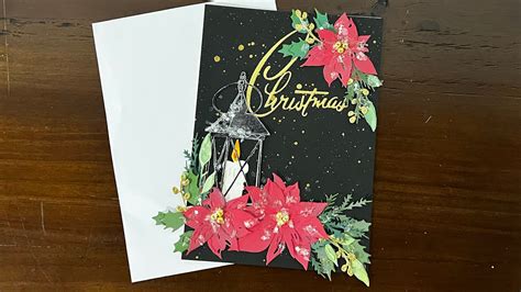 Tim Holtz Christmas Card Using Holiday 2021 Vault 21 Festive Bouquet