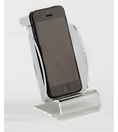 Clear Acrylic Mobile Phone Holder For Slatwall Retail Display Systems