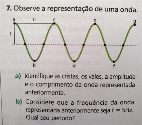 Observe a representação de uma onda a Identifique as cristas os