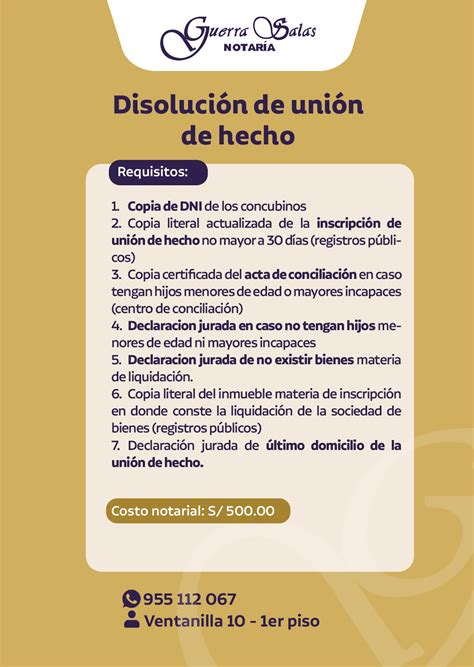 Disolucion De Union De Hecho Notaria Guerra Salas