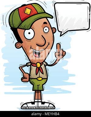 A Happy Cartoon Boy Scout With An Idea Stock Vector Image Art Alamy